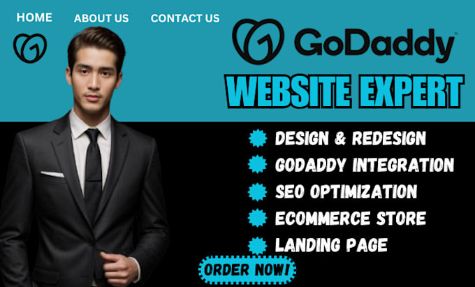 Gig Preview - Develop godaddy website design, redesign business ,ecommerce online store