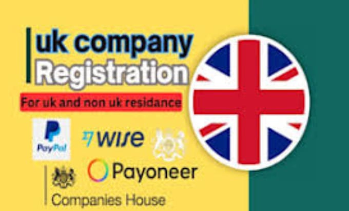 Gig Preview - Do setup uk company registration,do setup uk bank accounts wise,stripe,paypal