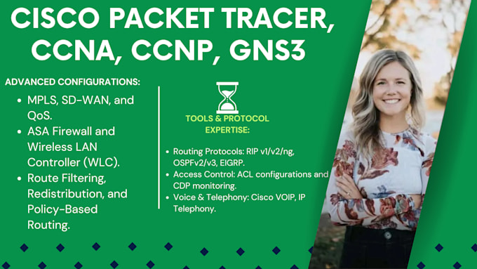 Gig Preview - Do cisco packet tracer, ccna, ccnp, gns3 and networking related tasks