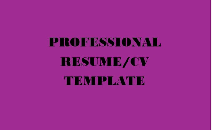 Gig Preview - Design profesional resume or CV template