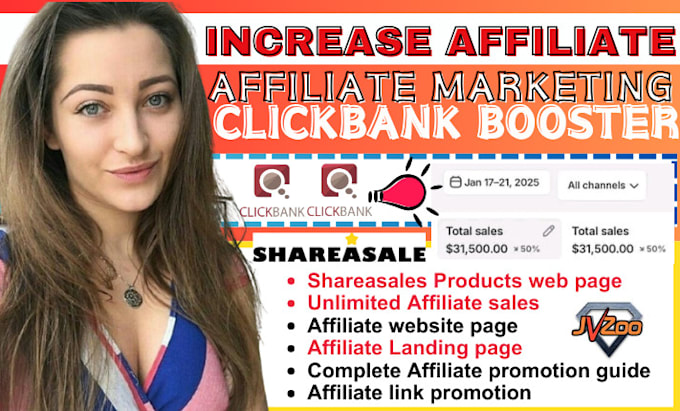 Gig Preview - Boost your shareasales, clickbank affiliate marketing, cjaffiliate muncheye sale