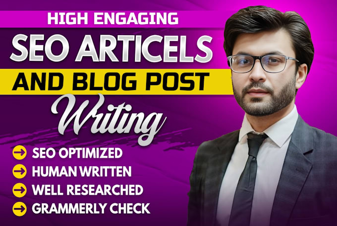 Gig Preview - Do SEO article writing, blog post writing, and content writing