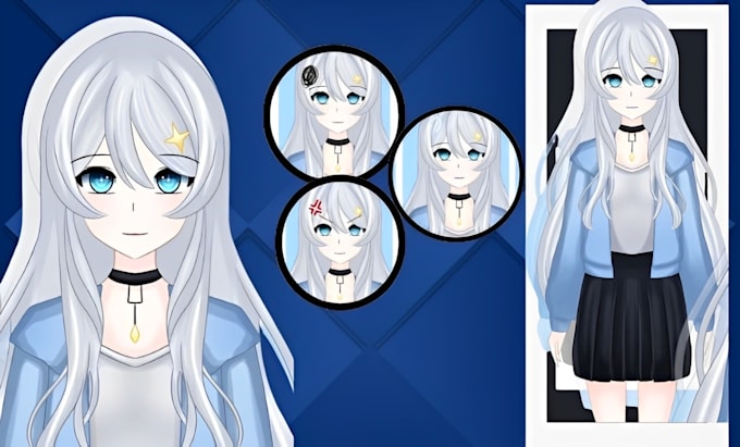 Gig Preview - Design custom vtuber model, live2d vtuber avatar, anime style for twitch stream