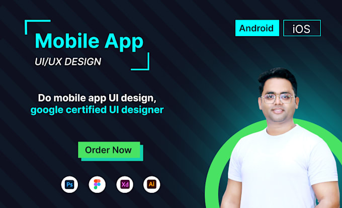 Gig Preview - Do mobile app UI design, google certified UI  professional