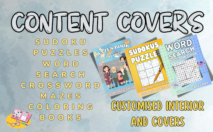 Gig Preview - Kdp puzzle and game creation services book covers