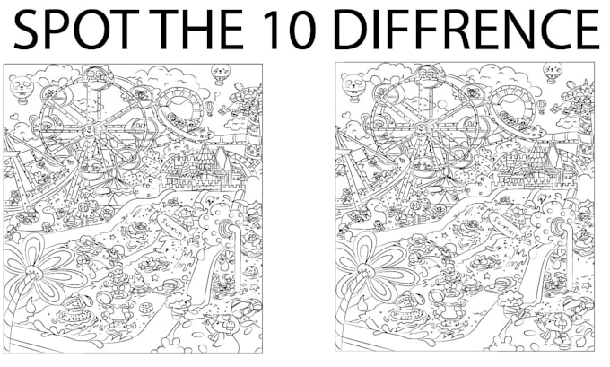 Gig Preview - Do spot the difference pictures for your amazon KDP business