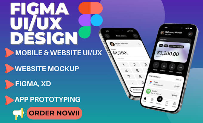 Gig Preview - Do UI UX design mobile app ui ux design website figma UI UX design