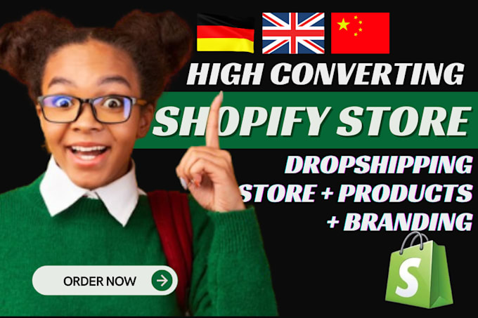 Gig Preview - Create german shopify dropshipping store with europe usa uk china suppliers