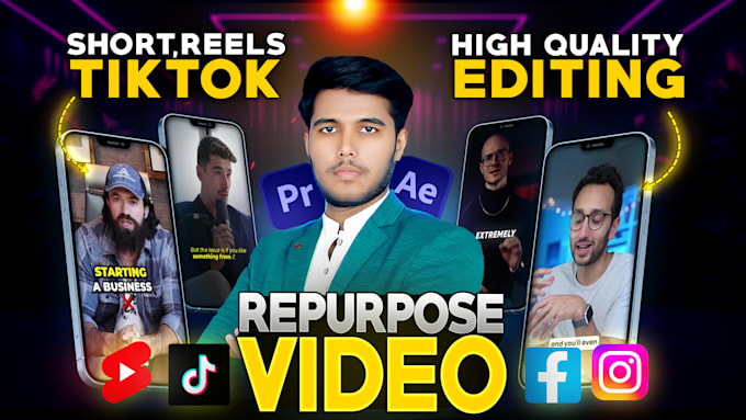 Gig Preview - Repurpose youtube videos into viral shorts, reels and tiktok in 24 hours