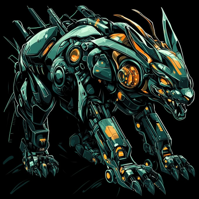 Gig Preview - Create tshirt design animal in robotic and mecha style