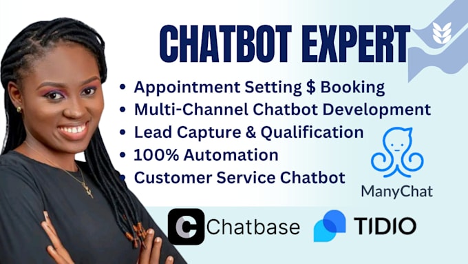 Gig Preview - Setup chatbot with manychat tidio botpress chatbase chatgpt integration