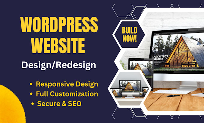 Gig Preview - Build a responsive wordpress website with modern design and development