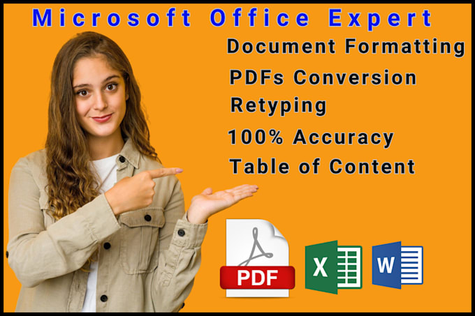 Gig Preview - Do microsoft word, excel document formatting typing work