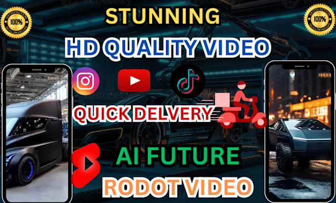 Gig Preview - Do a stunning viral ai future robot video for youtube, tiktok shorts