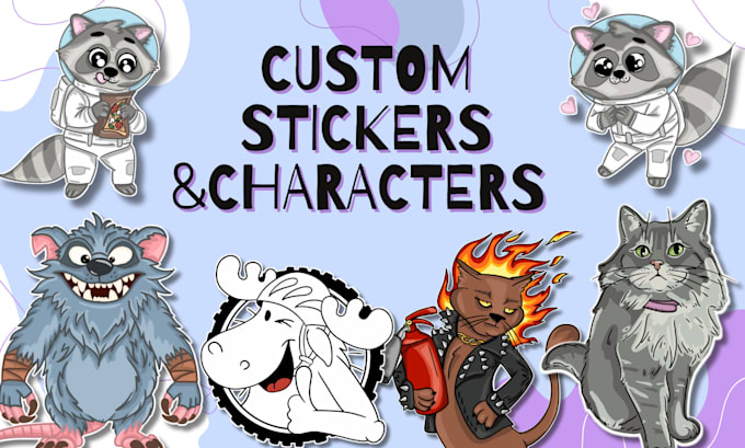 Gig Preview - Create unique custom sticker designs and cute characters