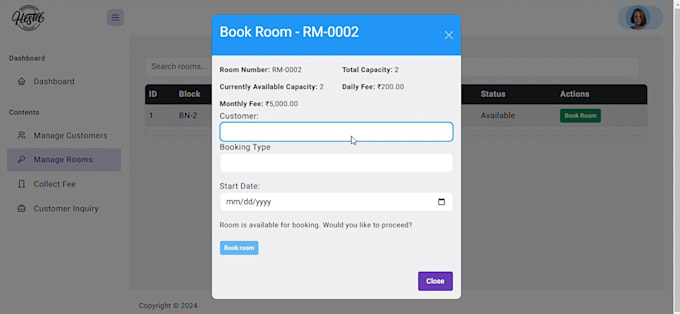 Gig Preview - Develop a comprehensive hostel management system for you