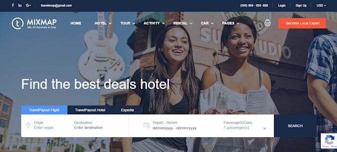 Gig Preview - Create vacation rental, tour, travel, hotel booking wordpress website