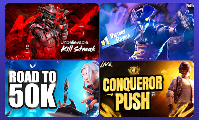 Gig Preview - Design pro unique and eye catching gaming thumbnails to boost CTR