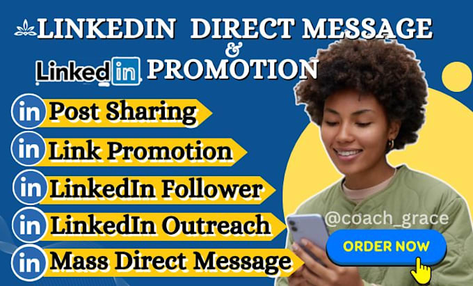 Gig Preview - Do organic linkedin promotion, mass dms, marketing, send direct message, bulk dm