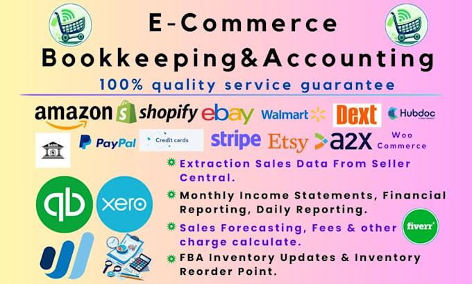 Gig Preview - Be your shopify and amazon bookkeeper, accountant and ecommerce assistant