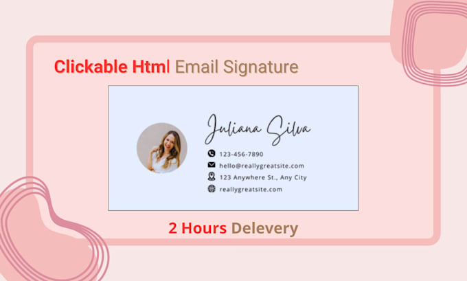 Gig Preview - Design a clickable html email signature for gmail, outlook and more