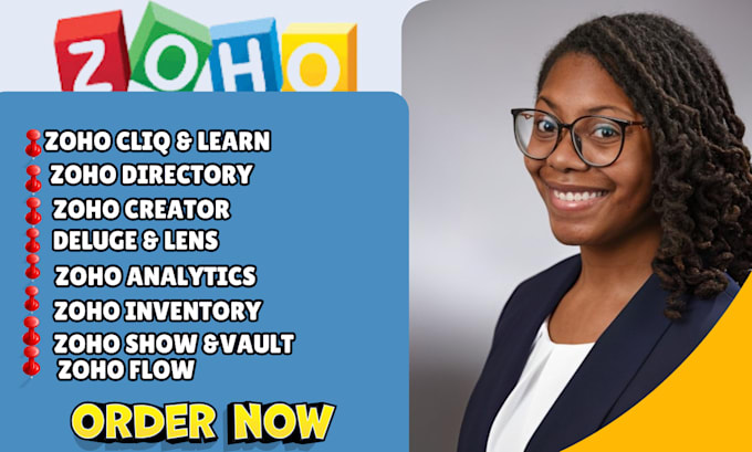 Gig Preview - Zoho cliq zoho learn zoho directory zoho creator zoho deluge zoho lens,analytics