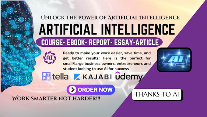 Gig Preview - Do artificial intelligence ebook writing, course, report, technical writing, ml