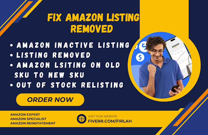 Gig Preview - Fix amazon listing removed relist removed old skunew sku inactive asin removed