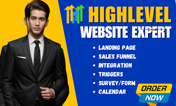 Gig Preview - Gohighlevel landing page website design sale funnel design and redesign