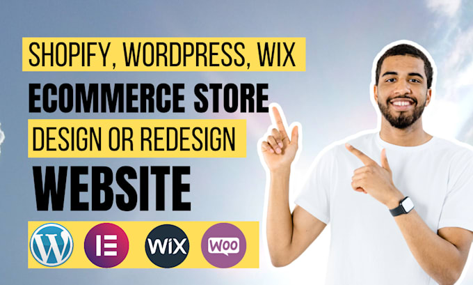 Gig Preview - Do shopify, wordpress, wix ecommerce website design, woocommerce, payment setup