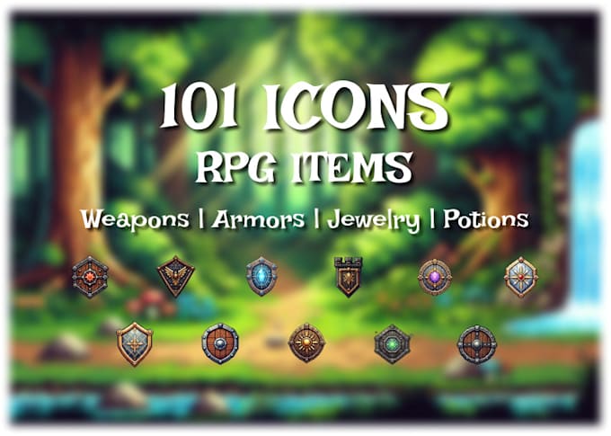 Bestseller - sell asset pack with 101 unique rpg item icons