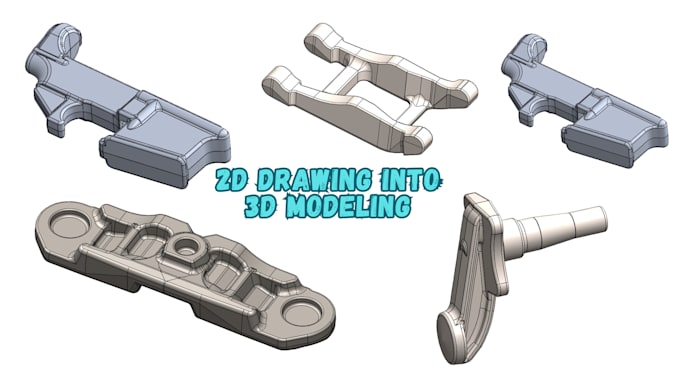 Gig Preview - Do 2d drawing to 3d modeling and 3d modeling to 2d drawing