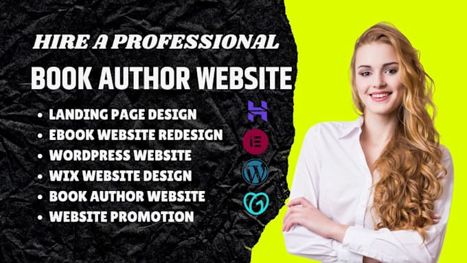 Gig Preview - Design book author website, ebook landing page, online children book website