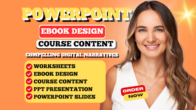 Bestseller - do ppt presentation worksheets ppt slides ebook design online course content