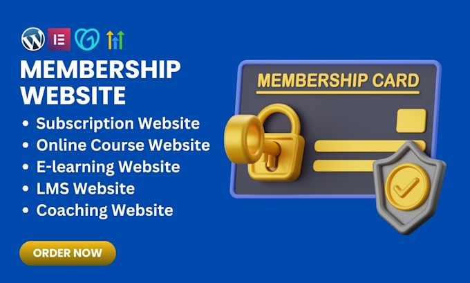 Gig Preview - Create membership website, subscription website, elearning membership website