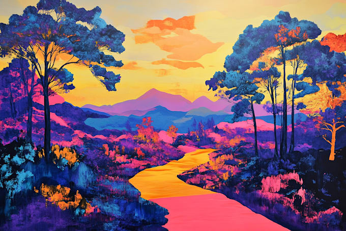 Gig Preview - Make vector pop art style landscape environment art