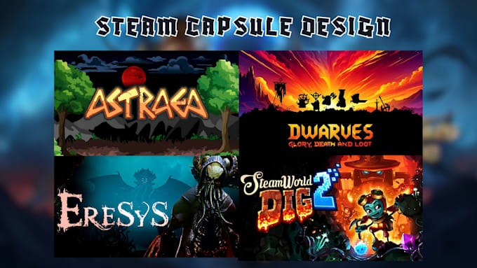 Bestseller - create custom steam capsule design, game poster, game art for your game