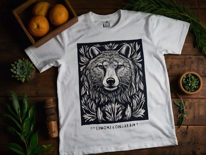 Gig Preview - Create animal linocut tshirt design for brands