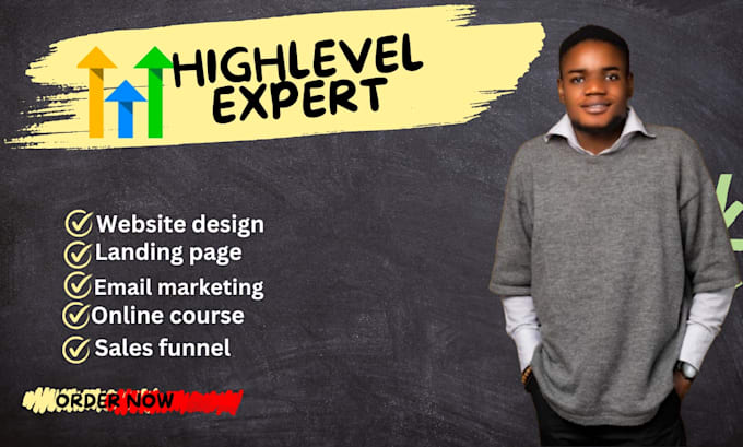 Gig Preview - Set up gohighlevel online course highlevel sales funnel automation