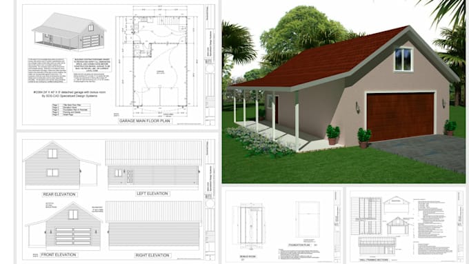 Gig Preview - Draw architectural floor plans, section, elevation, roof, site plans in autocad