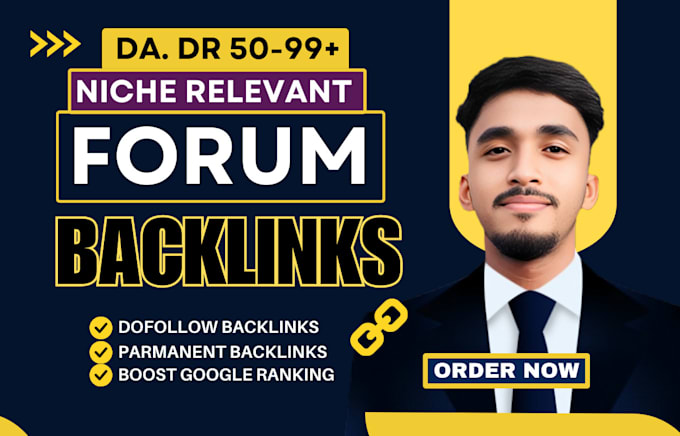 Gig Preview - Build manual placement high da dr dofollow forum backlinks