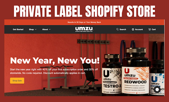 Gig Preview - Create private label supplement shopify store, supplement website, dropshipping