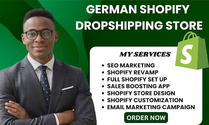 Gig Preview - Create german shopify dropshipping store with europe USA UK china suppliers