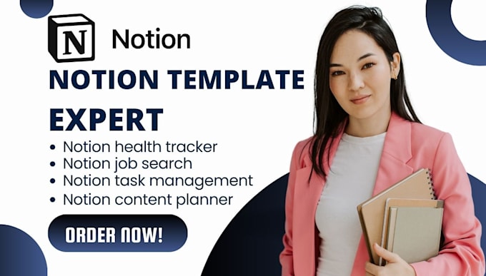 Gig Preview - Build customized notion template with automation notion expert notion dashboard