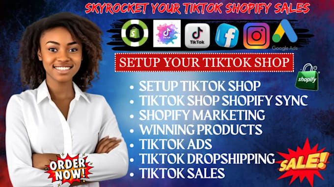 Gig Preview - Setup tiktok shop dropshipping, tiktok shopify marketing, boost tiktok sales