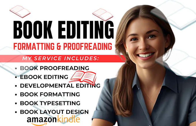 Gig Preview - Edit proofread format typeset fiction nonfiction ebook for amazon kdp print book