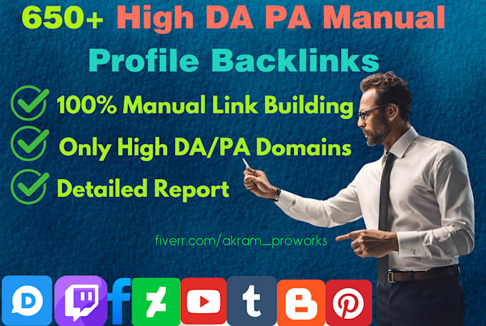 Gig Preview - Manually build 650 high quality SEO backlinks from websites with strong