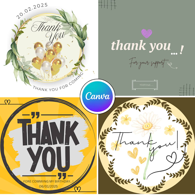 Bestseller - use canva templeats and creat thankyou cards