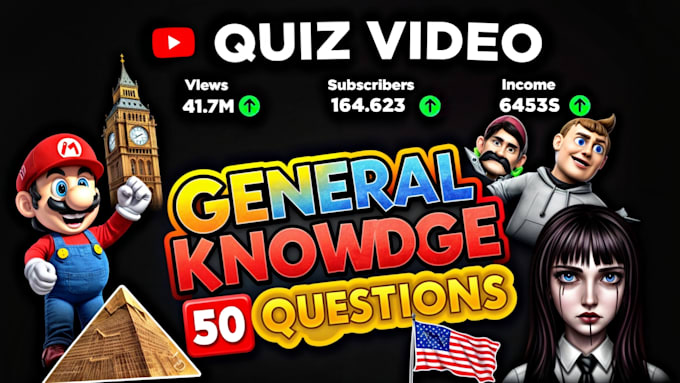 Gig Preview - Create viral trivia quiz videos for youtube