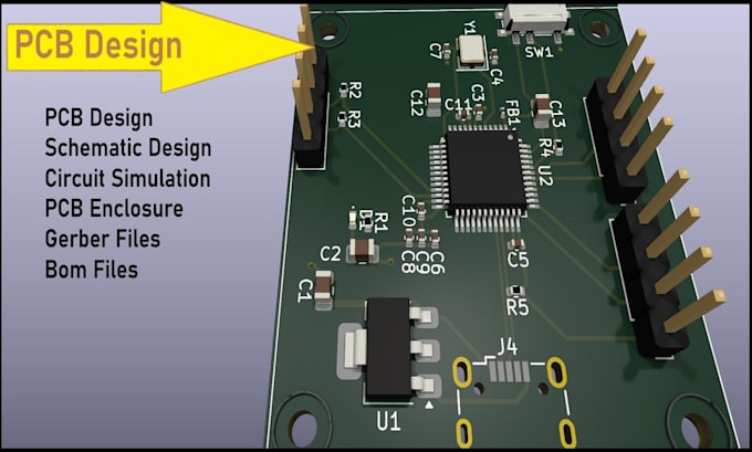 Gig Preview - Do custom pcb design circuit schematic using kicad, easyeda